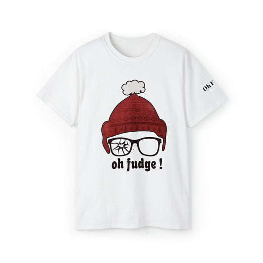 Oh Fudge Christmas Story Hat and Broken Glasses Tshirt, Christmas gift, funny Unisex Ultra Cotton Tee