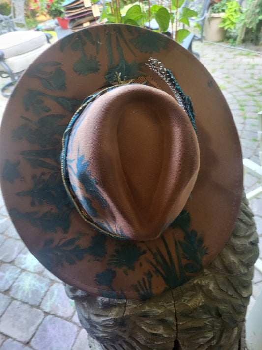 Beautiful Handpainted Cowboy Hat, Unique Cowgirl Hat, Yellowstone Hat