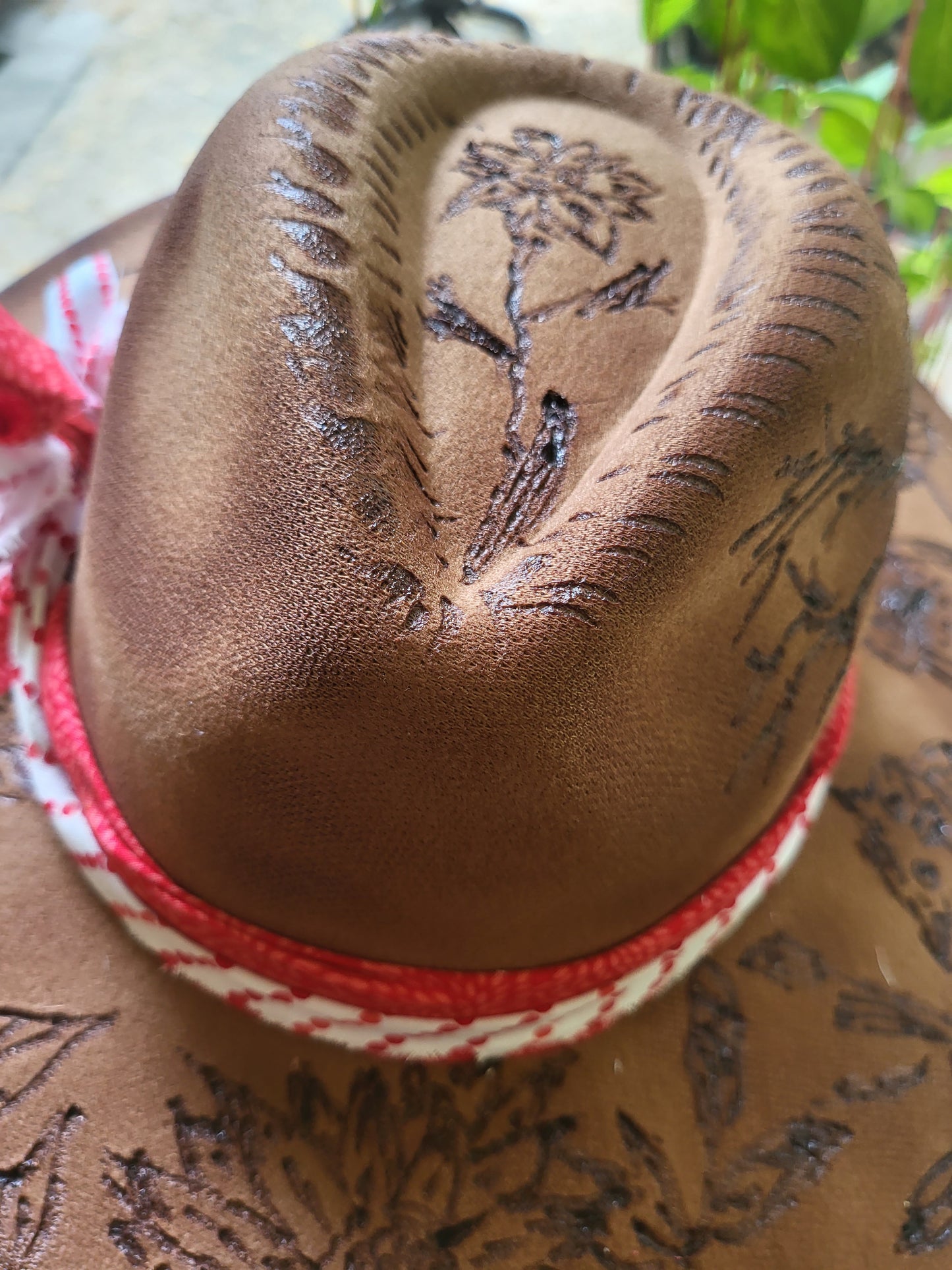 Wolf and Owl Wildlife hand burned Cowboy Hat Stay Wild Cowgirl Hat