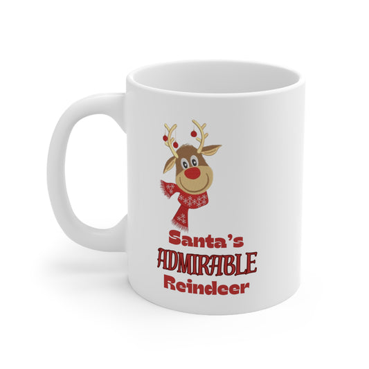 Santa's Admirable Reindeer Fsmily  Mug 11oz