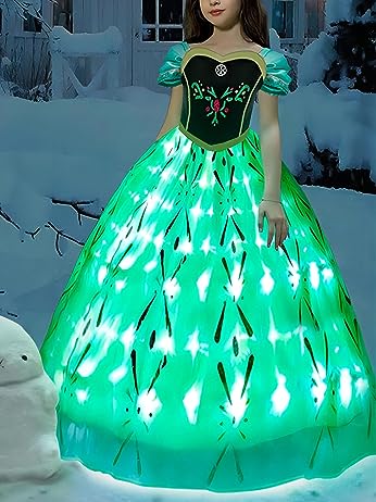 This Light up Disney Inspired Anna Princess Gown Girl Halloween