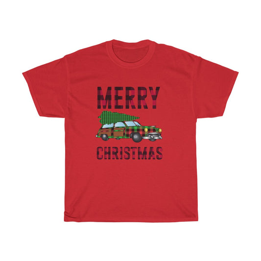 Buffalo Plaid Station Wagon with Christmas Tree, Merry Christmas shirt,Christmas shirt,Funny xmas shirt - Tumble Hills