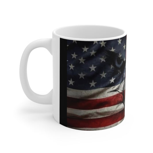 Flag and Eagle Ceramic Mug 11oz,USA Mug,4th of July Mug,American Mug freeshipping - Tumble Hills