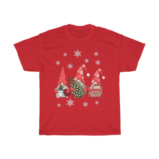 3 Gnomes Christmas Tshirt, Funny Gnomes with snow flakes, Matching Christmas Shirts - Tumble Hills