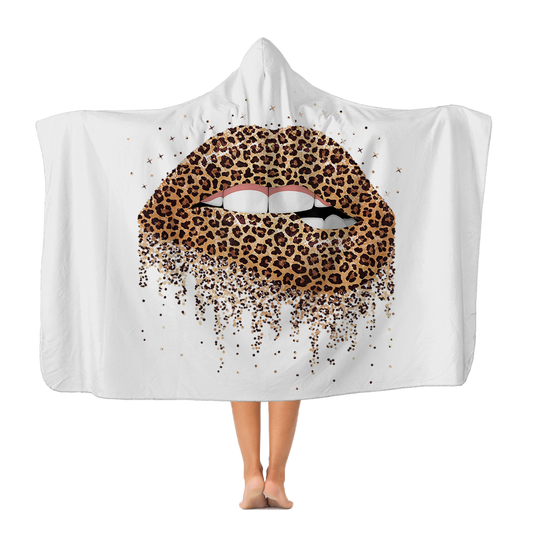 Leopard Lips,Adult Hooded Blanket