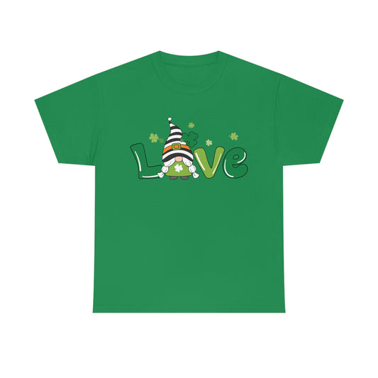 Love Gnome St. Patrick day Shirt , Unisex Heavy Cotton Tee