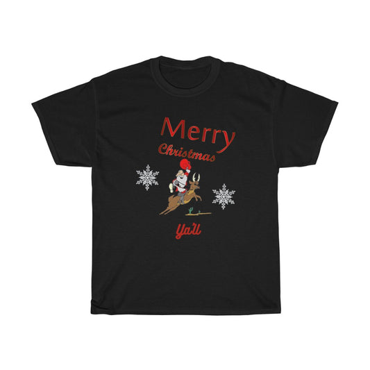 a Merry christmas Yall,funny christmas shirt, holiday shirt, western shirt, western christmas shirt  Unisex Jersey Short Sleeve Tee - Tumble Hills