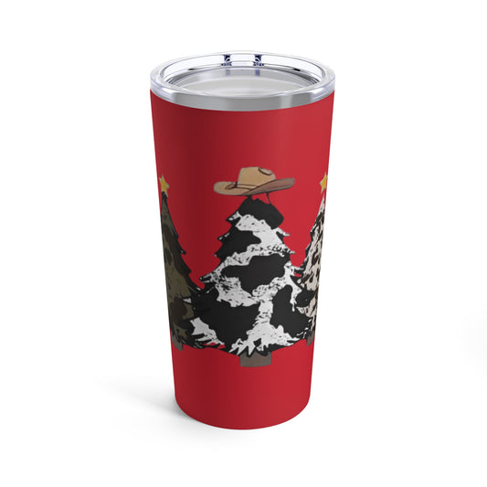 Country Cowhide Christmas Tree Tumbler 20oz