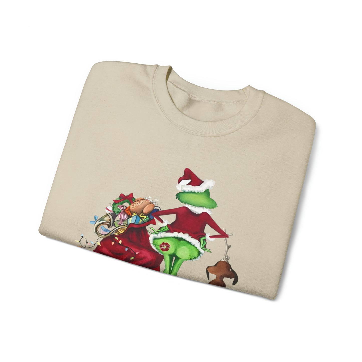 Grinch Merry Kiss My Ass Crewneck SweatshirtChristmas funny Grinch sweatshirt