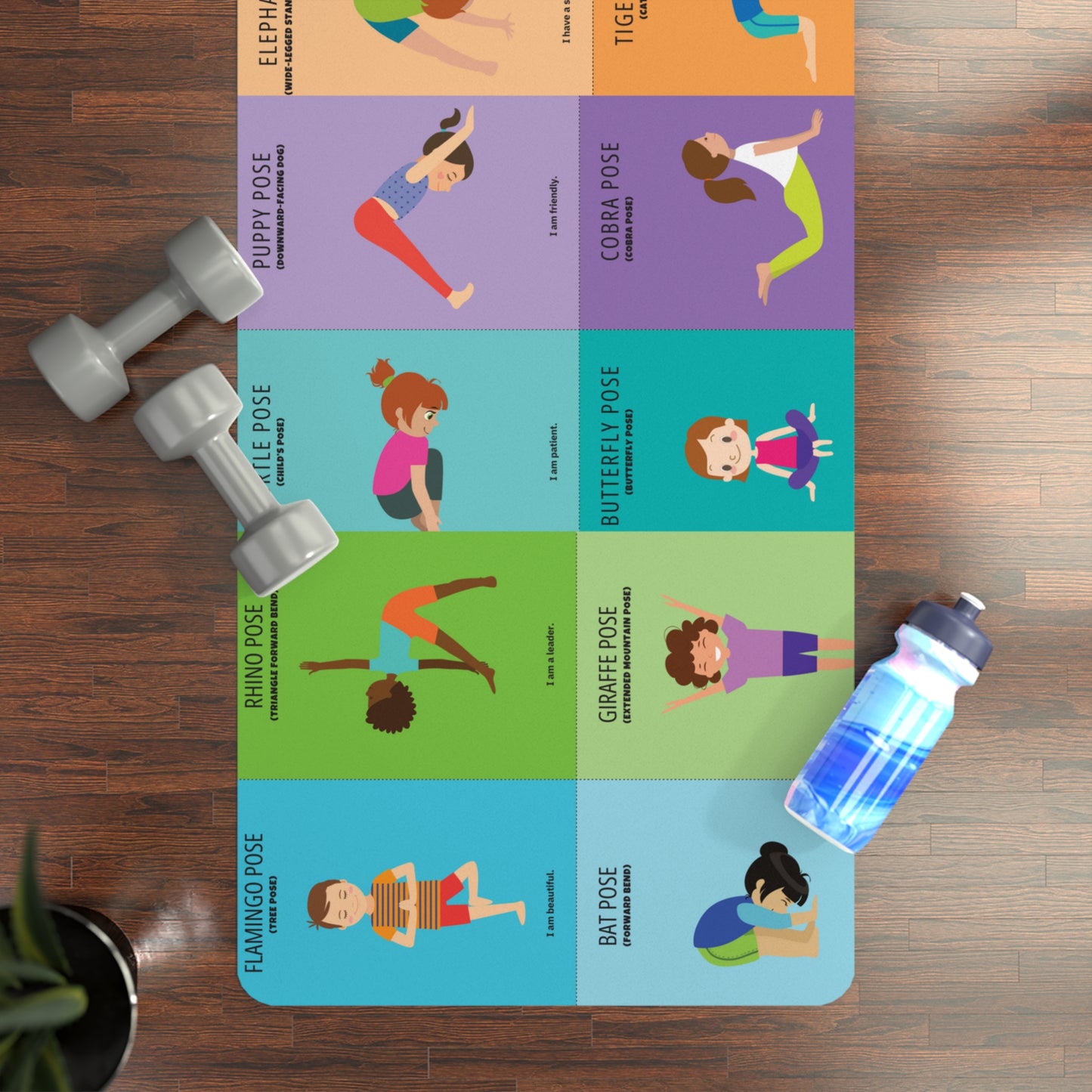 Personalized Illustration Kid Rubber Yoga Mat Self guide Mat