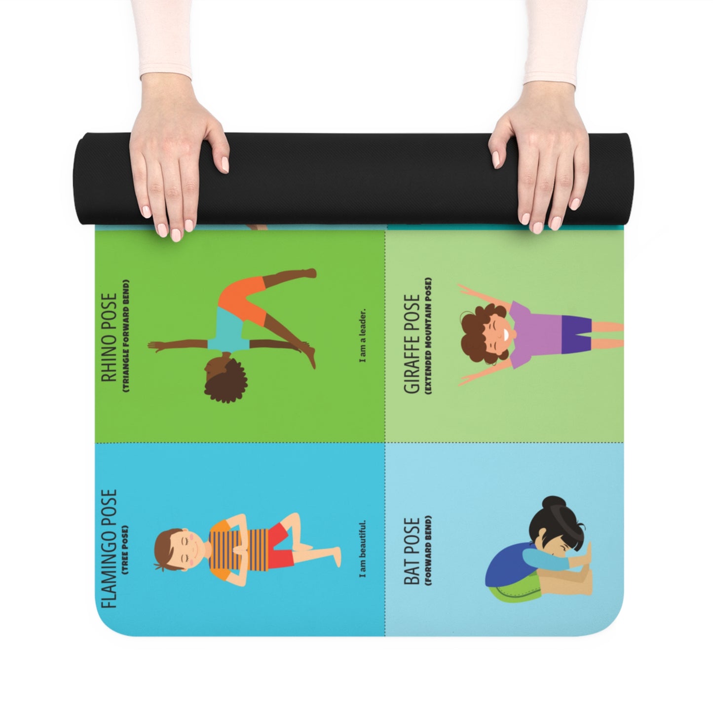 Personalized Illustration Kid Rubber Yoga Mat Self guide Mat