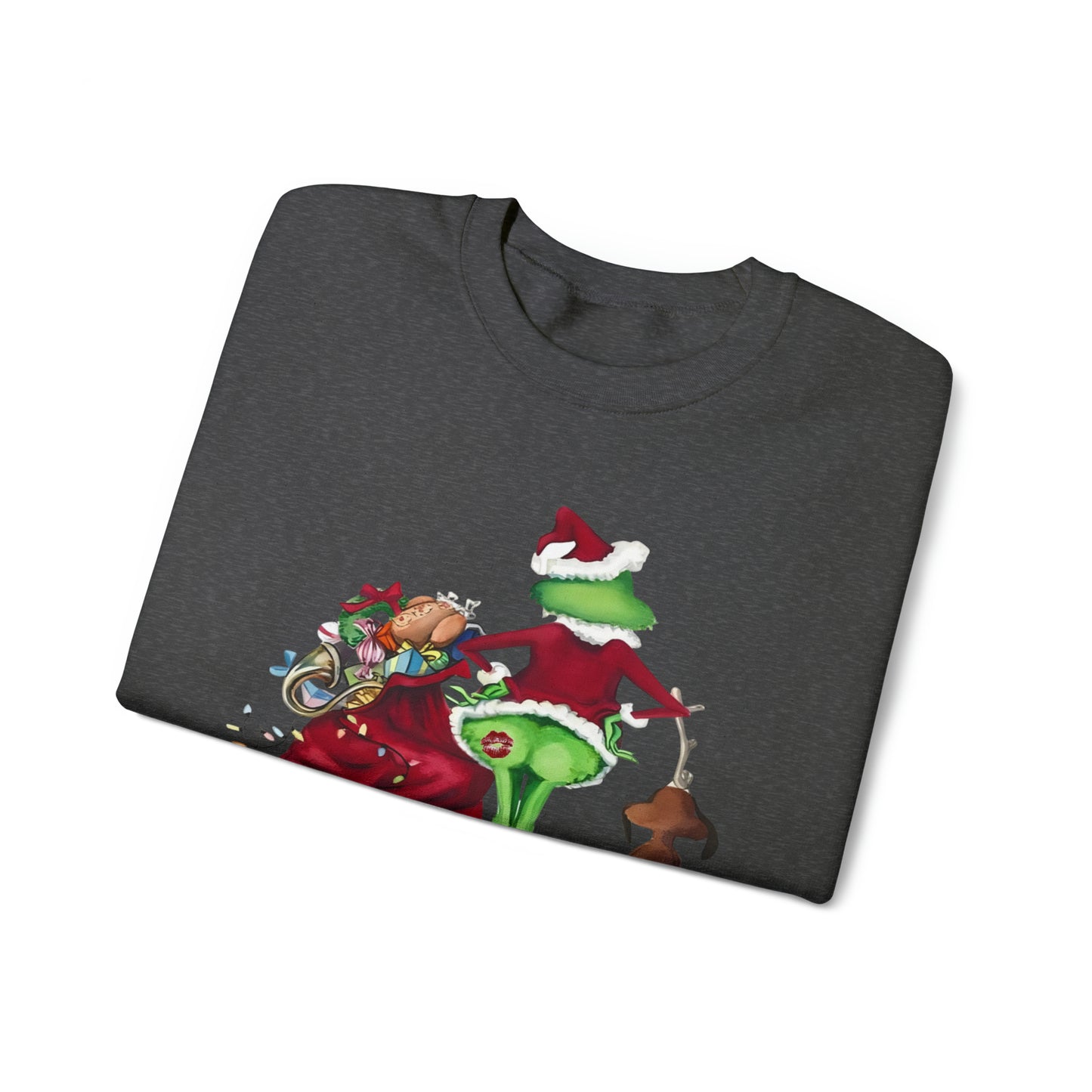 Grinch Merry Kiss My Ass Crewneck SweatshirtChristmas funny Grinch sweatshirt