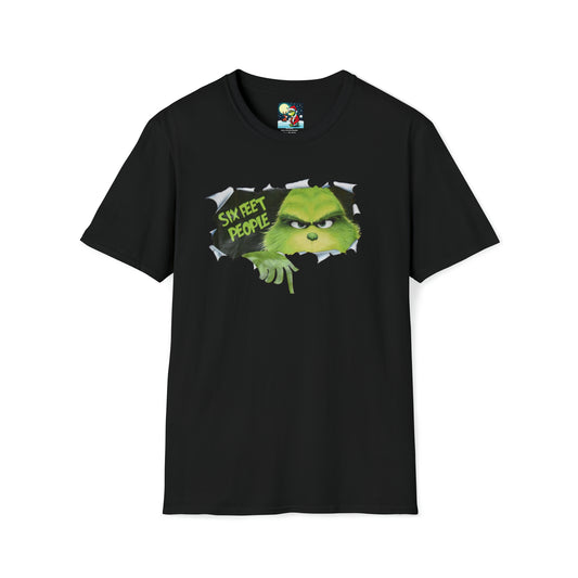 Grinch Peeking out 6ft Peaple Christmas tshirt, Christmas Gift