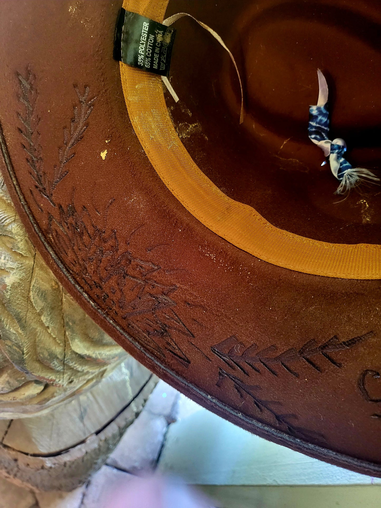 Dream Catcher Cowboy Hat, Handburned Cowgirl hat, Dreams come true Hat