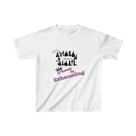 Disney Princess Shirt Gosh being a princess is exhausting Kids Heavy Cotton™ Tee