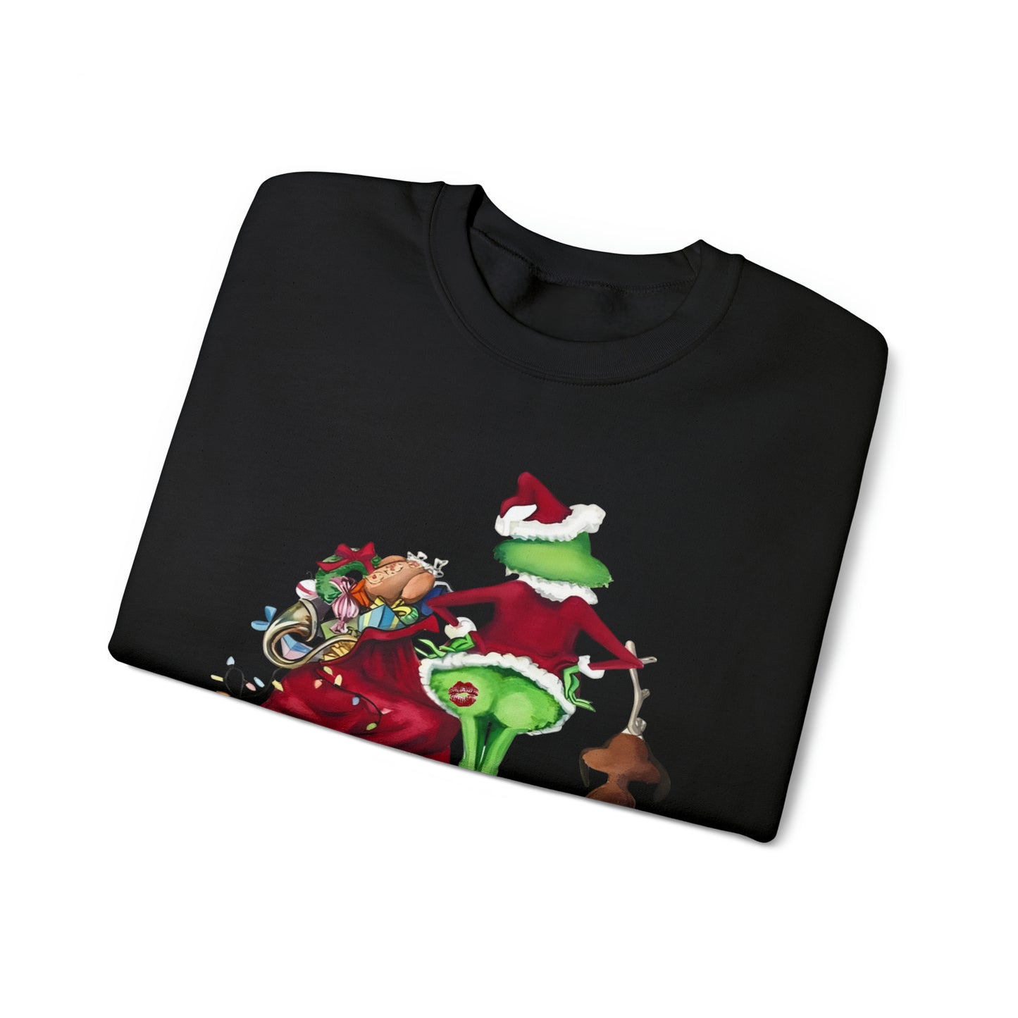 Grinch Merry Kiss My Ass Crewneck SweatshirtChristmas funny Grinch sweatshirt