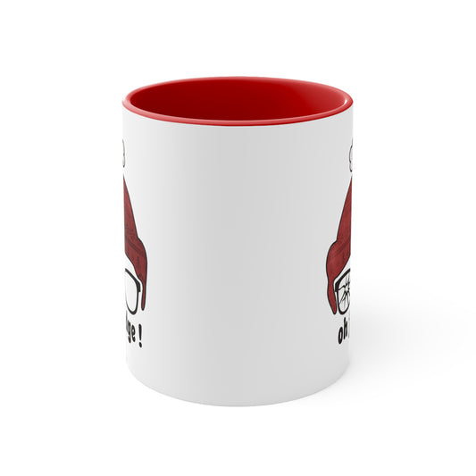 oh fudge Christmas Mug , Christmas gift Red Accent Coffee Mug, 11oz