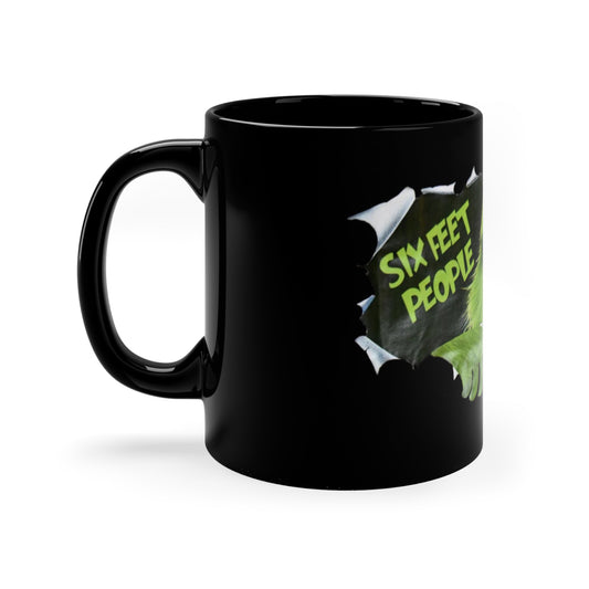 Peeking Grinch 6ft People Christmas Mug , funny christmas mug 11oz Black Mug