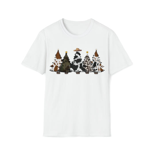 Country Cowhide Christmas Tree Tshirt ,Christmas Gift,Western Shirt