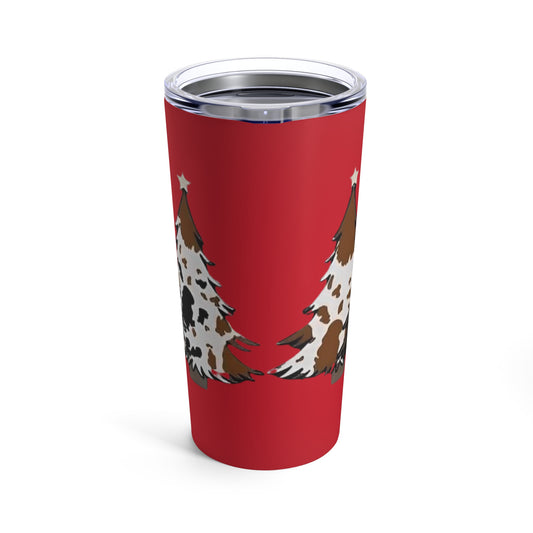 Country Cowhide Christmas Tree Tumbler 20oz