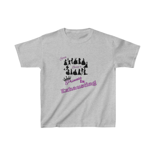 Disney Princess Shirt Gosh being a princess is exhausting Kids Heavy Cotton™ Tee