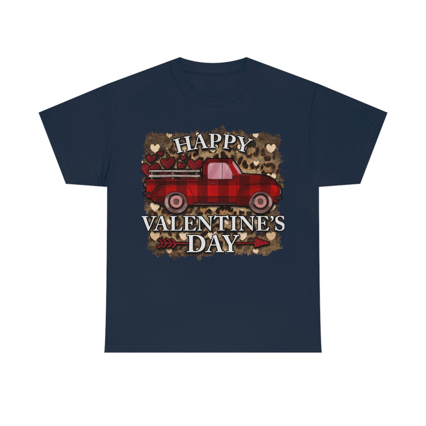 Happy Valentine Country Truck Shirt, Unisex Heavy Cotton Tee