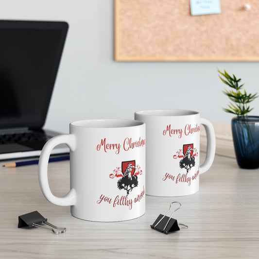 Merry Christmas You Filthy Animal Mug, Funny Christmas Mug, Funny County Mug,Unique Mug, xmas Western mug - Tumble Hills