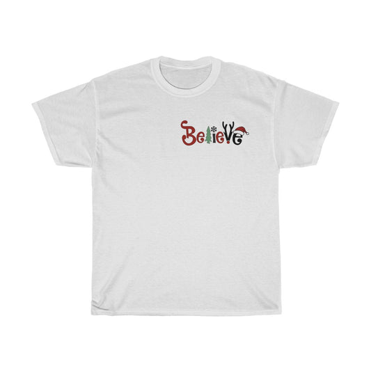 Believe,Christmas Tshirt, - Tumble Hills