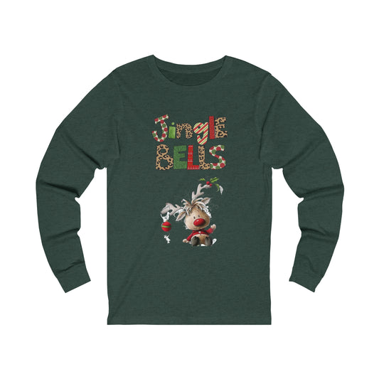 Jingle bells reindeer Long sleeve Shirt, Christmas reindeer shirt, jingle bells tshirt, christmas gift