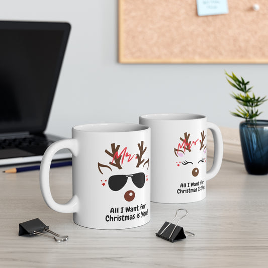 a Mr. and Mrs Reindeer Mug, Funny Christmas Mug, Christmas Gift, Funny Christmas Mug - Tumble Hills