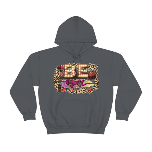 Be Mine Valentine Hoodie, Woman Valentine Gift, Leopard and Heart Be Mine Unisex Hooded Sweatshirt