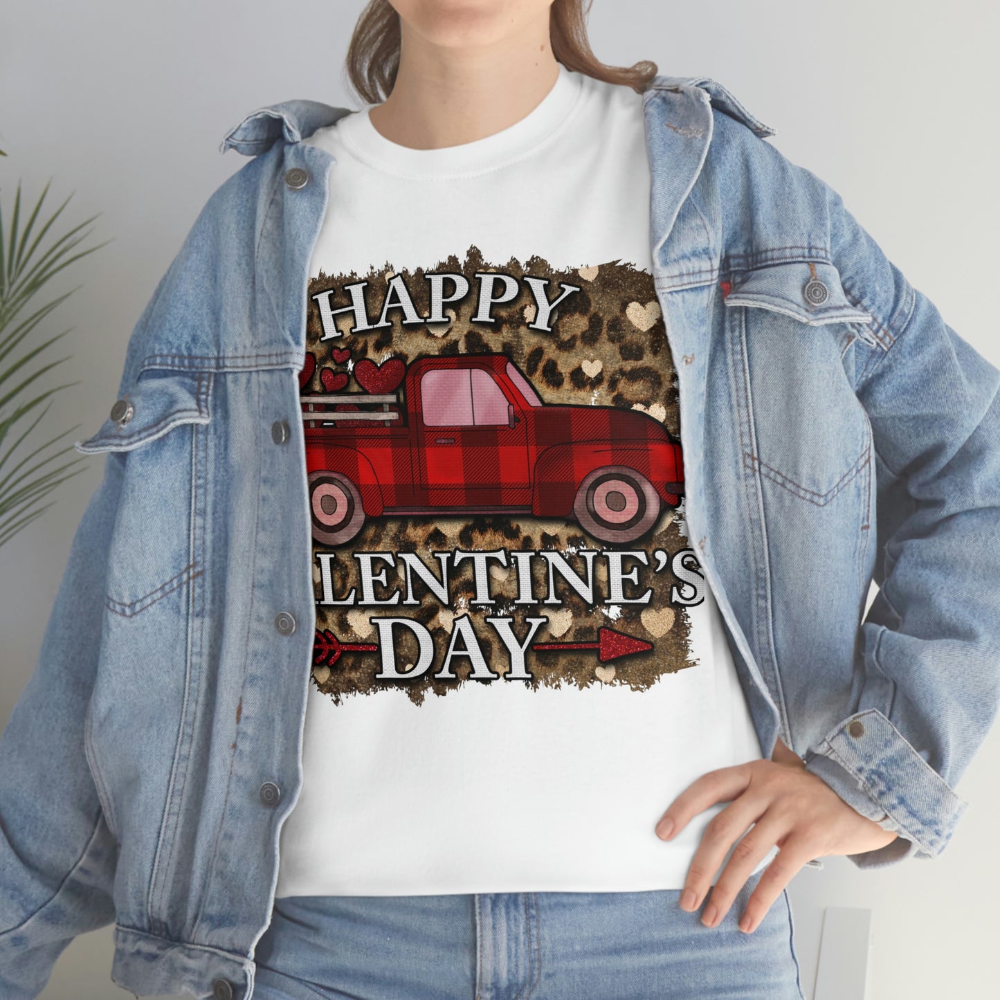 Happy Valentine Country Truck Shirt, Unisex Heavy Cotton Tee