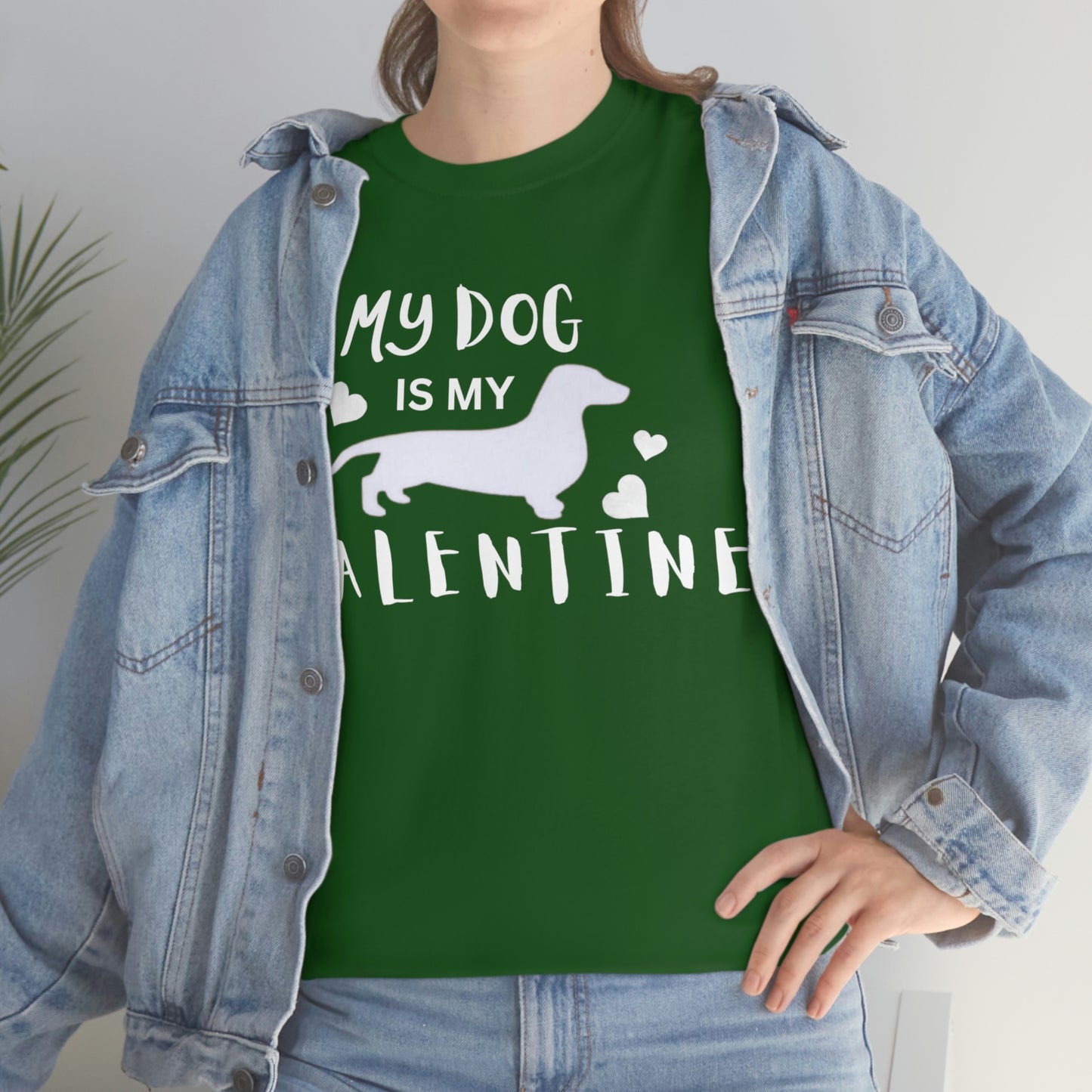 Dog Lover Valentine T shirt, My Dog is my Valentine Tshirt, Mom Dog Heart Tshirt, Pet lover Unisex Heavy Cotton Tee