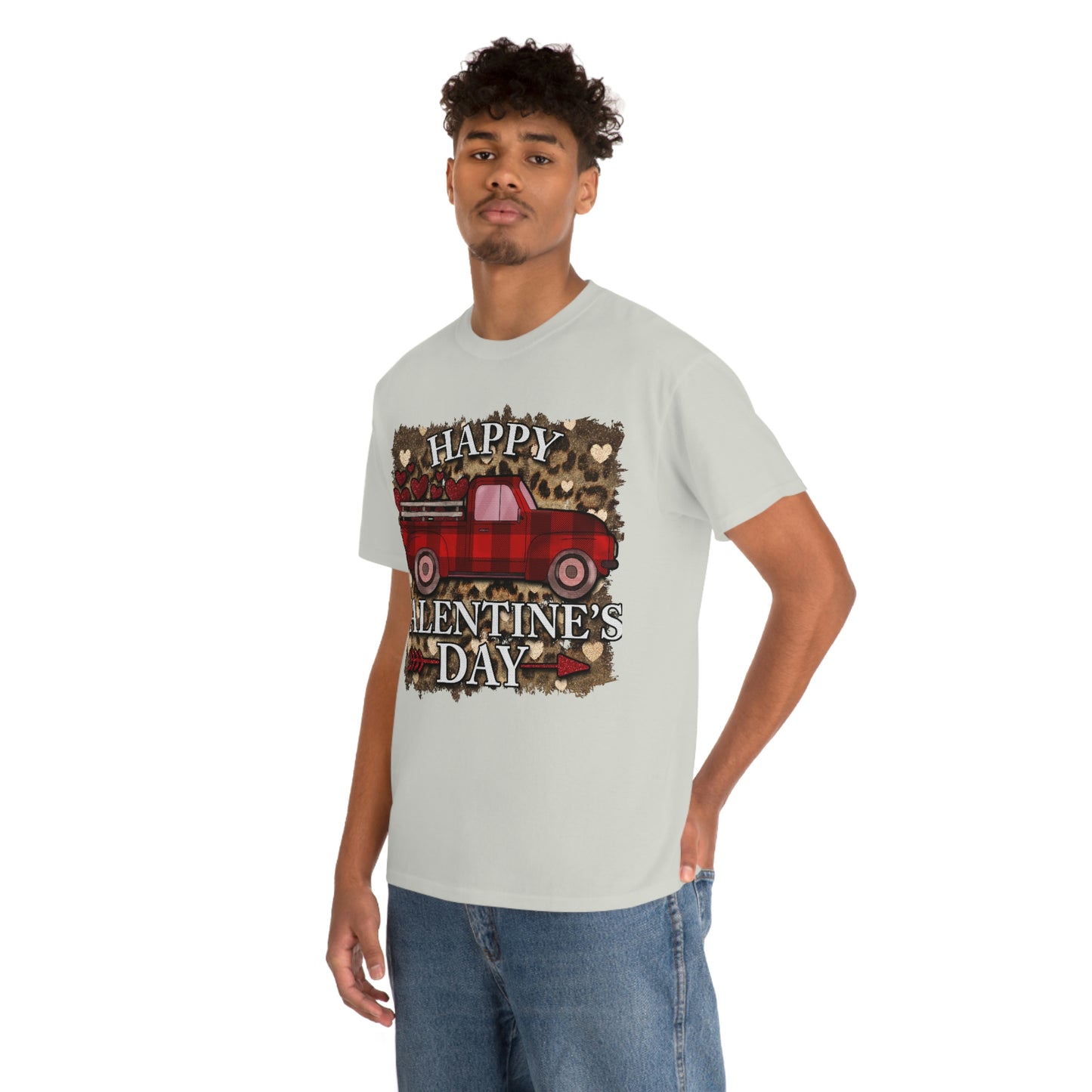 Happy Valentine Country Truck Shirt, Unisex Heavy Cotton Tee