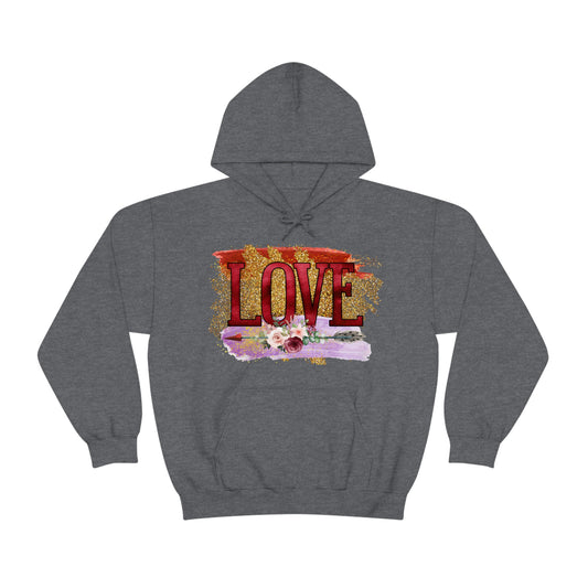 Love flowers arrows Unisex Heavy Blend™ Hooded Sweatshirt,Valentine Hoodie