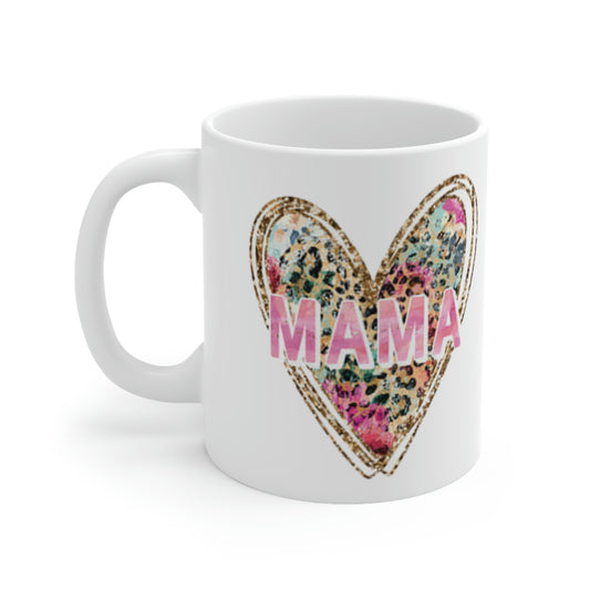 Mama Heart Valentine Ceramic Mug 11oz, Mother's day Mug, Valentine Gift