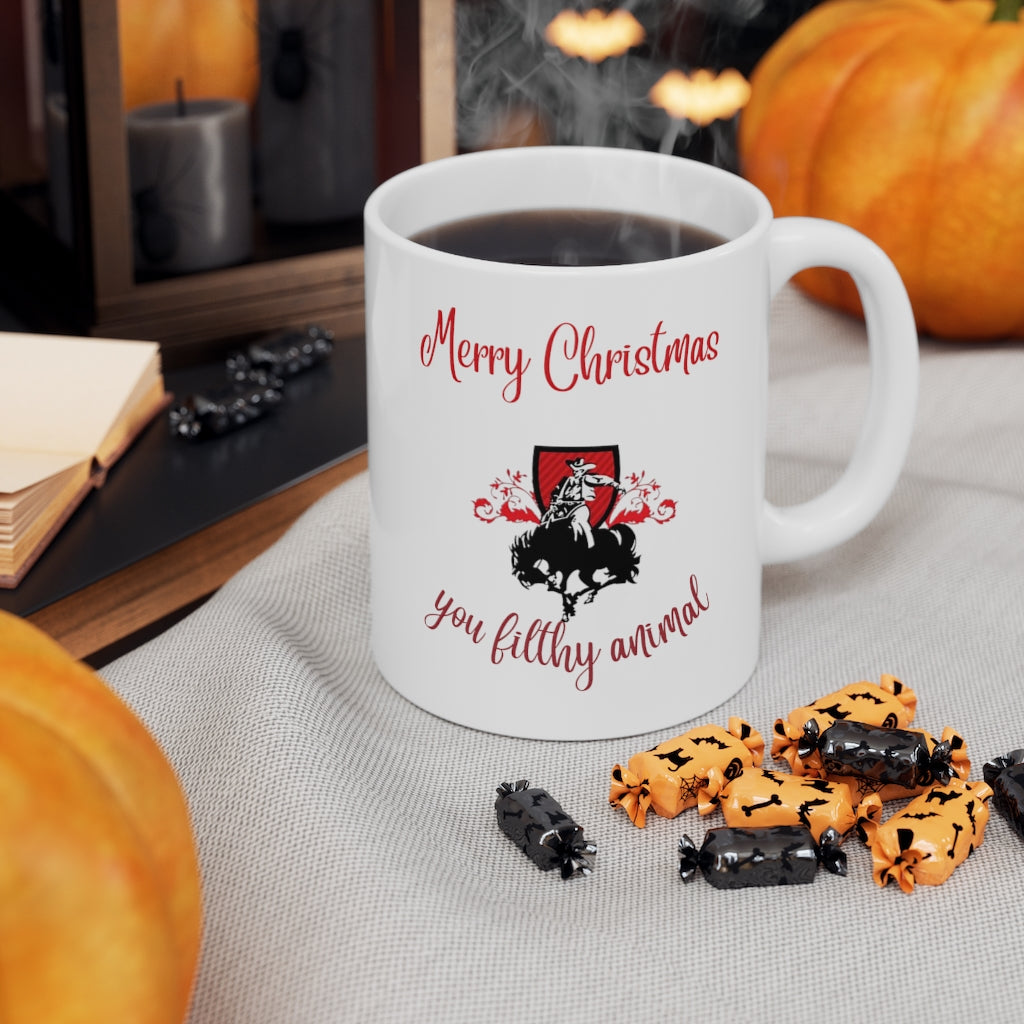 Merry Christmas You Filthy Animal Mug, Funny Christmas Mug, Funny County Mug,Unique Mug, xmas Western mug - Tumble Hills