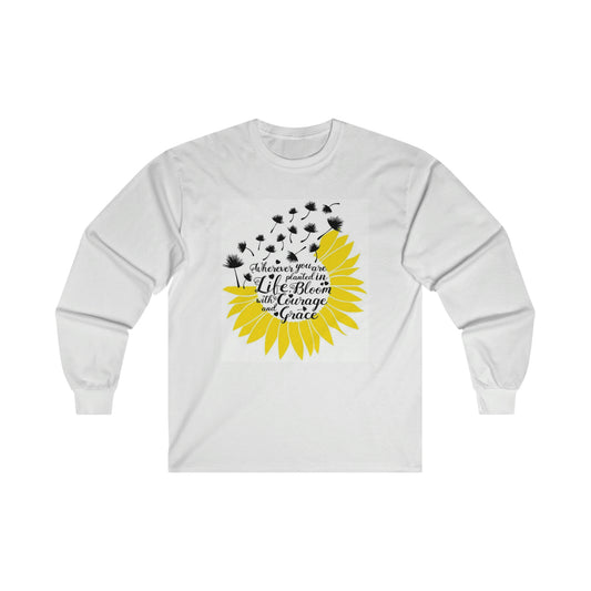 Sunflower Inspirational Shirt, Mother's day, Woman Shirt, Unisex Heavy Cotton TeeUltra Cotton Long Sleeve Tee