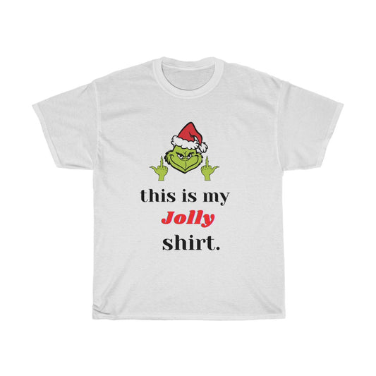 a The Grinch Giving finger,This is my Jolly Shirt, Funny Grinch Tshirt,funny Christmas shirt, Christmas gift - Tumble Hills