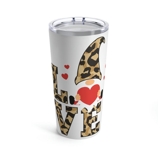 Leopard Love Gnome Tumbler Valentine Tumbler 20oz