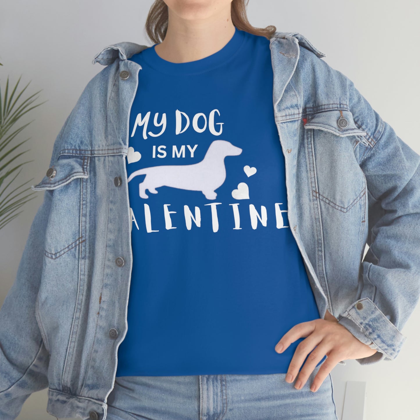 Dog Lover Valentine T shirt, My Dog is my Valentine Tshirt, Mom Dog Heart Tshirt, Pet lover Unisex Heavy Cotton Tee