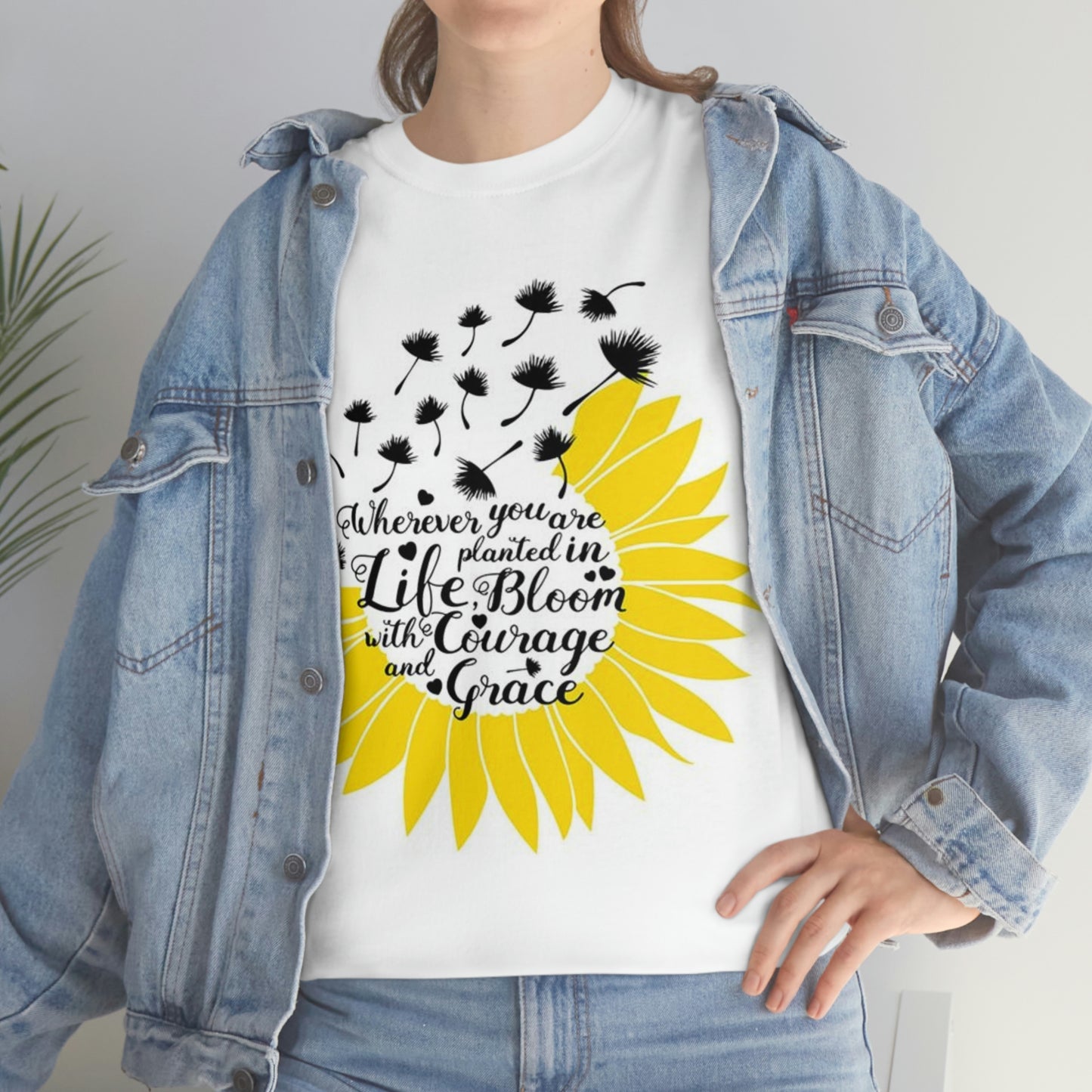 Sunflower Inspirational Shirt, Mother's day, Woman Shirt, Unisex Heavy Cotton Tee