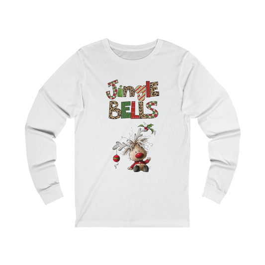 Jingle bells reindeer Long sleeve Shirt, Christmas reindeer shirt, jingle bells tshirt, christmas gift