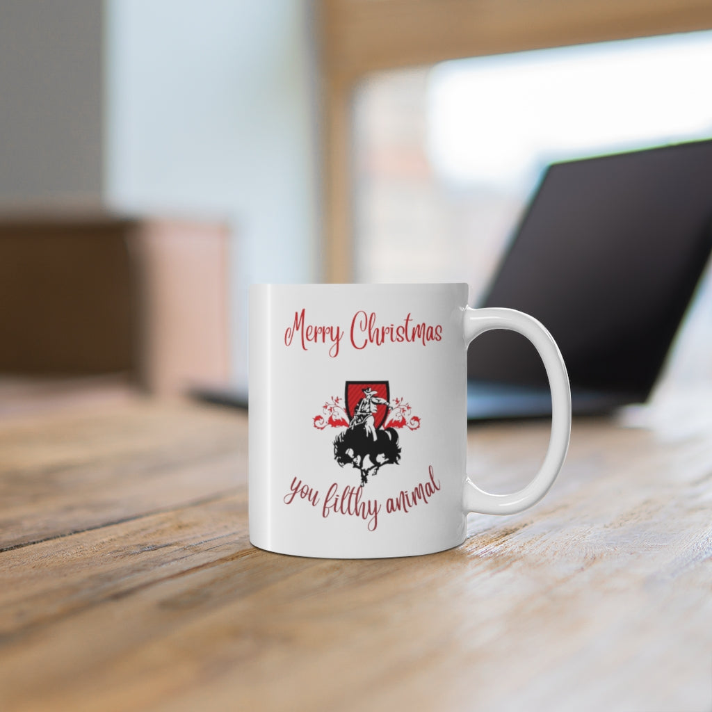 Merry Christmas You Filthy Animal Mug, Funny Christmas Mug, Funny County Mug,Unique Mug, xmas Western mug - Tumble Hills