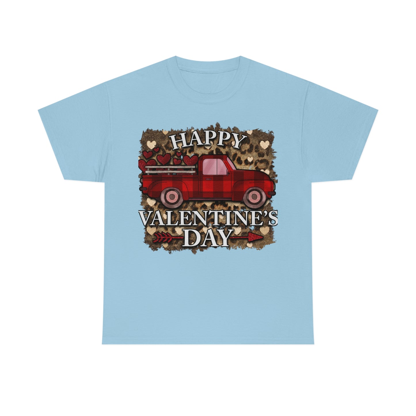 Happy Valentine Country Truck Shirt, Unisex Heavy Cotton Tee