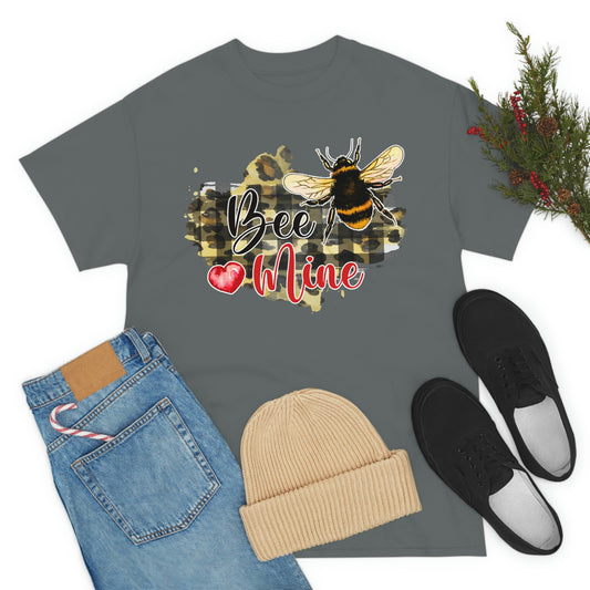 Bee Mine Valentine Tshirt, Valentine Gift Unisex Heavy Cotton Tee