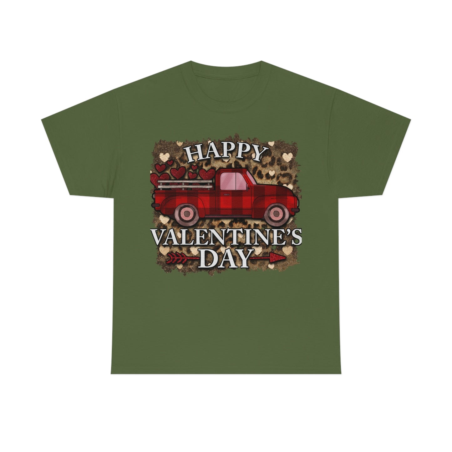 Happy Valentine Country Truck Shirt, Unisex Heavy Cotton Tee