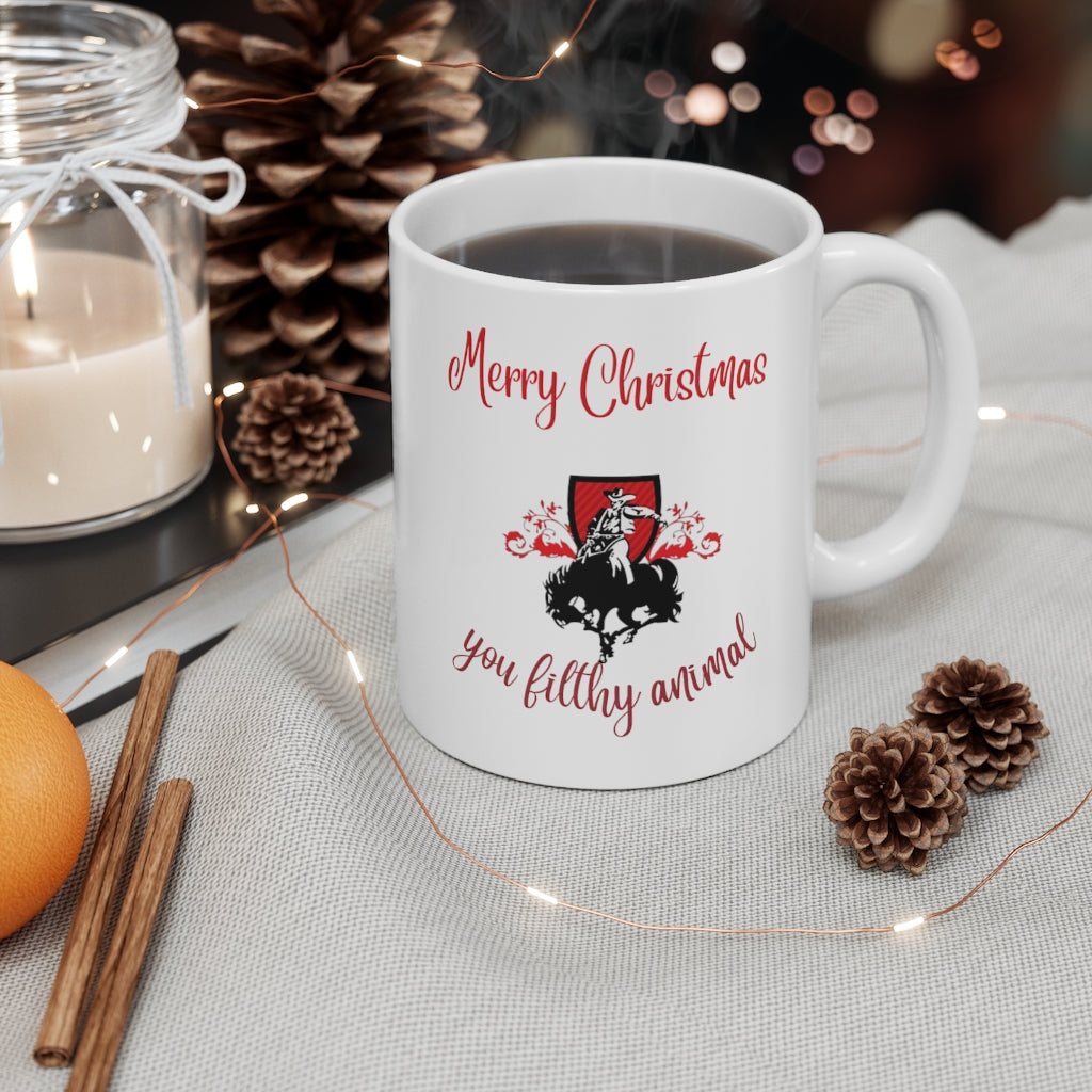 Merry Christmas You Filthy Animal Mug, Funny Christmas Mug, Funny County Mug,Unique Mug, xmas Western mug - Tumble Hills