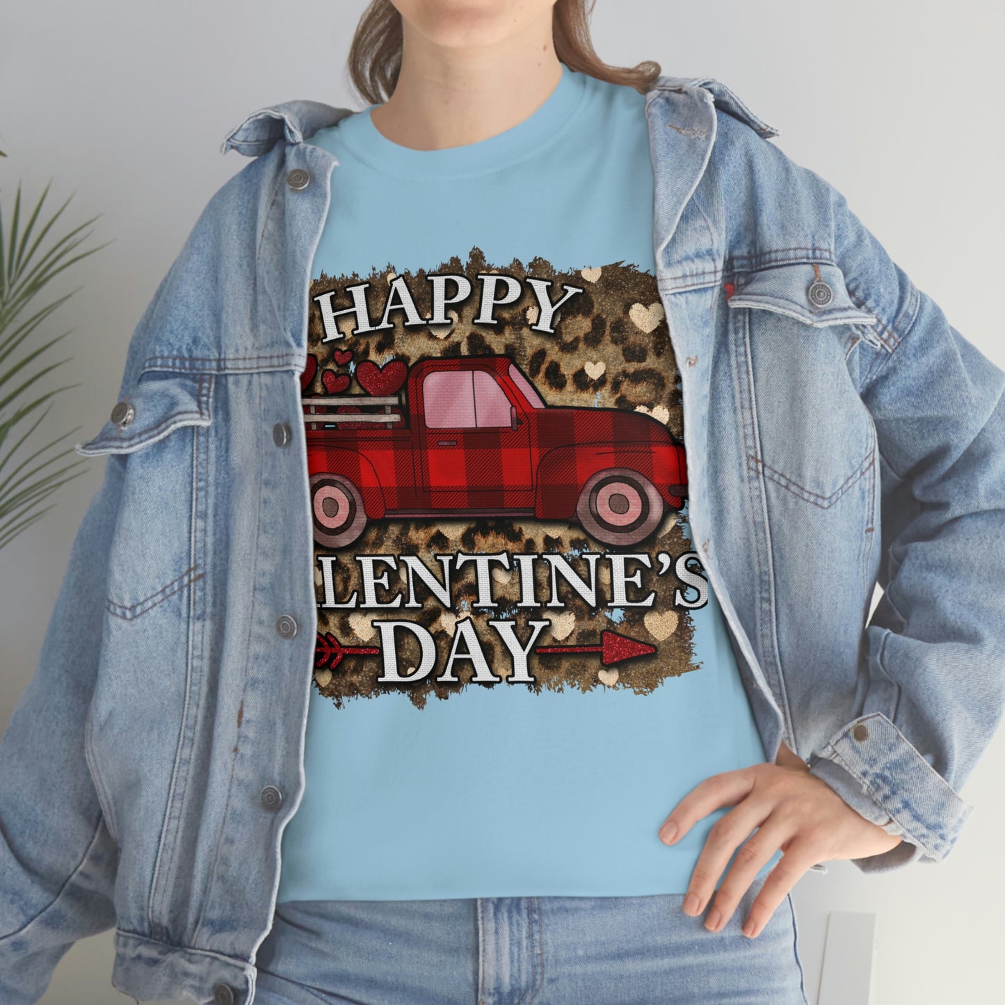 Happy Valentine Country Truck Shirt, Unisex Heavy Cotton Tee