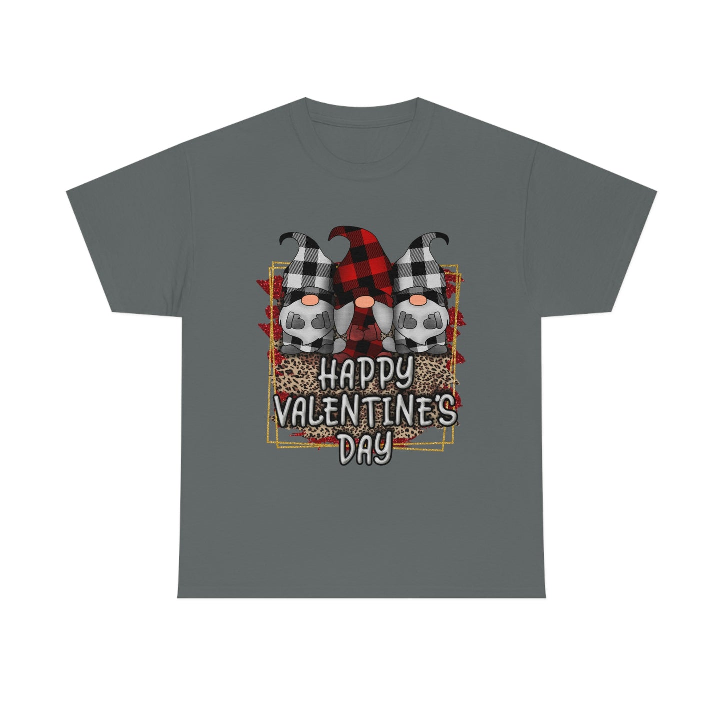 Gnome Buffalo Plaid Valentine Tshirt, Valentine Shirt, Gnome Shirt ,Unisex Heavy Cotton Tee